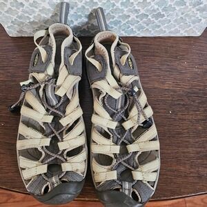 Keen Whisper Waterproof Hiking Sandals Grey Tan Womens 8